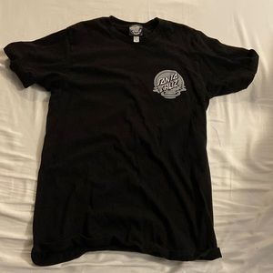 Black Cotton Santa Cruz Skateboards “Melted Logo” Tee Shirt
